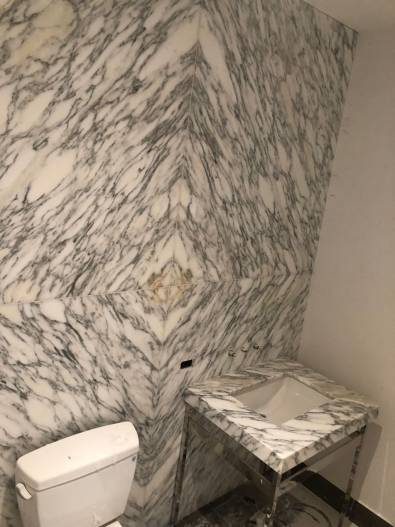 Calacatta Vision Marble Powder Room Walls vanity