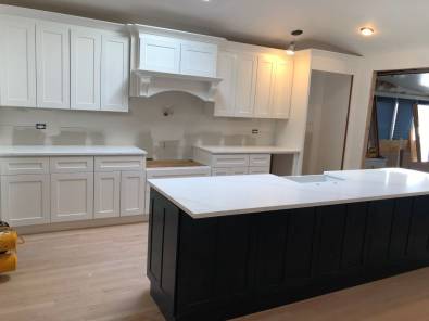 Light and Dark Kitchen Island and Countertop